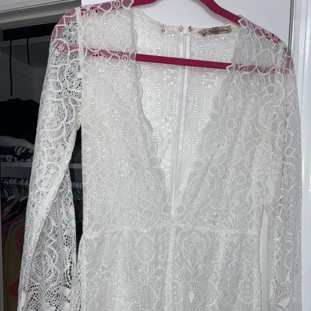 For Love and Lemons White Lace Romper